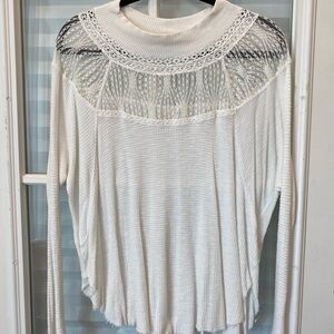 Free People LS Lace Blouse